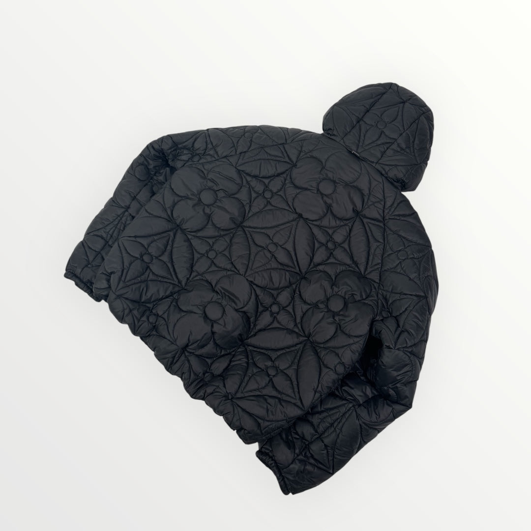 Louis Vuitton Black Flower Monogram Reversible Puffer Jacket
