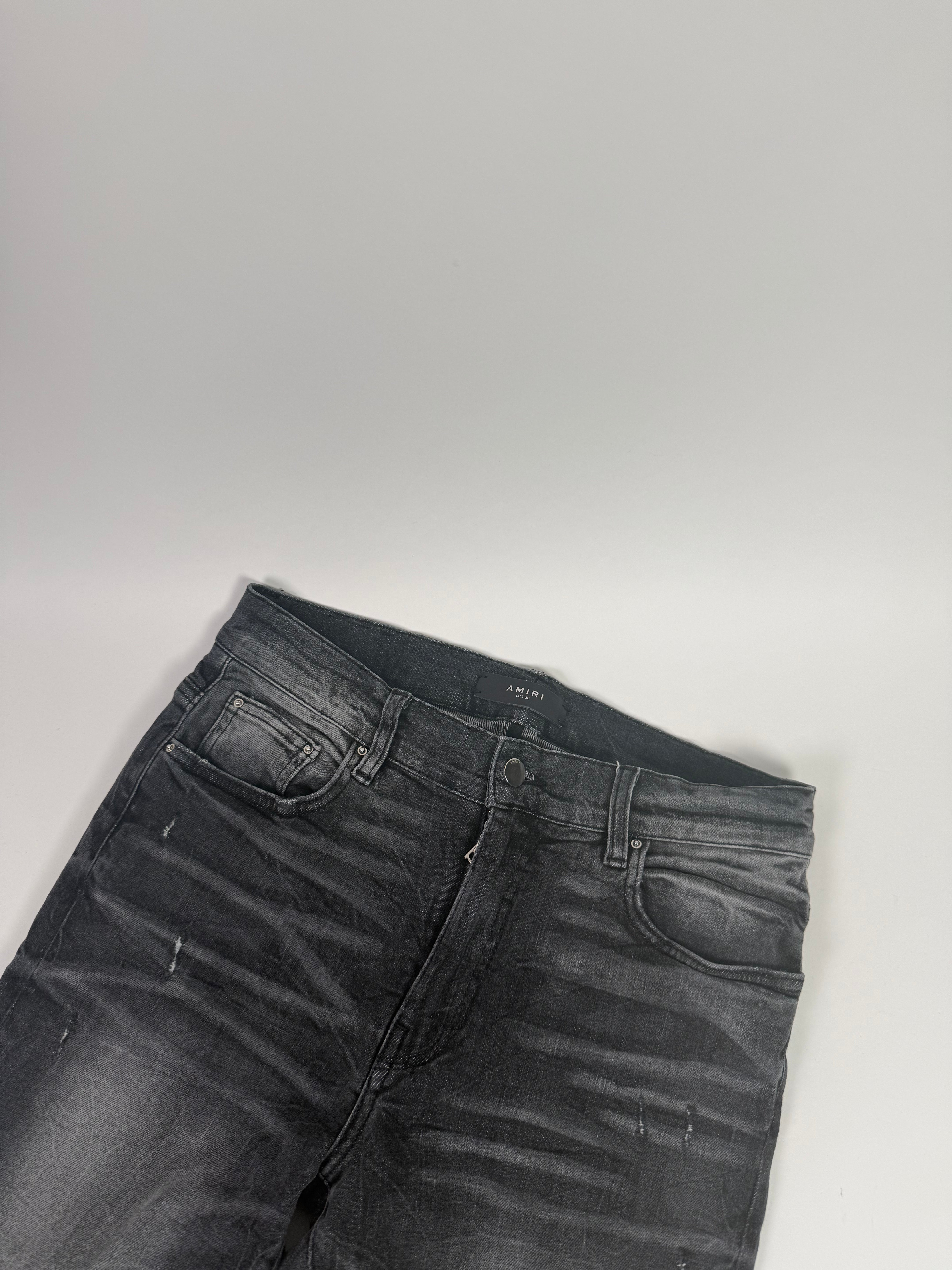 Amiri Ripped Grey Jeans