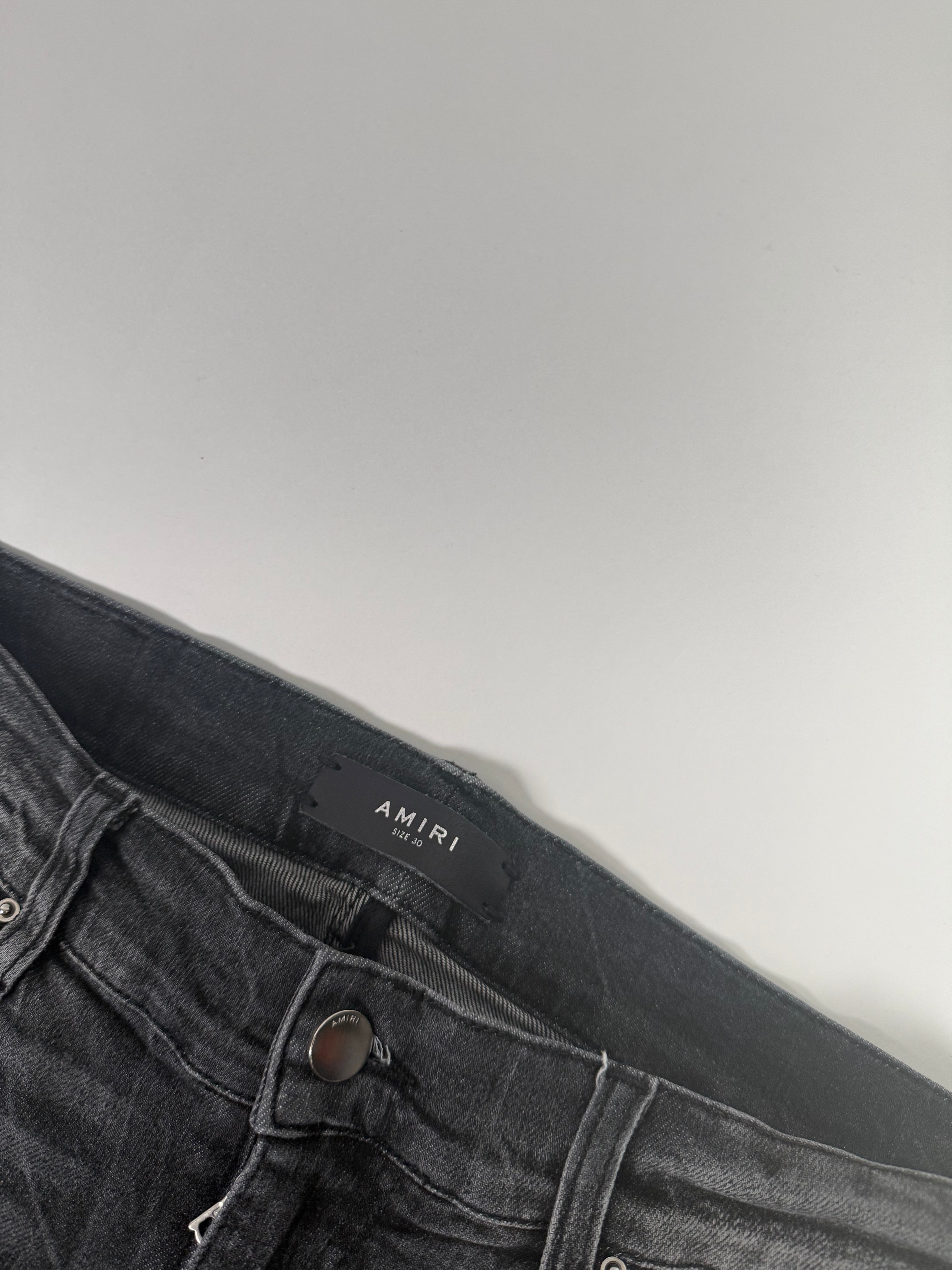 Amiri Ripped Grey Jeans