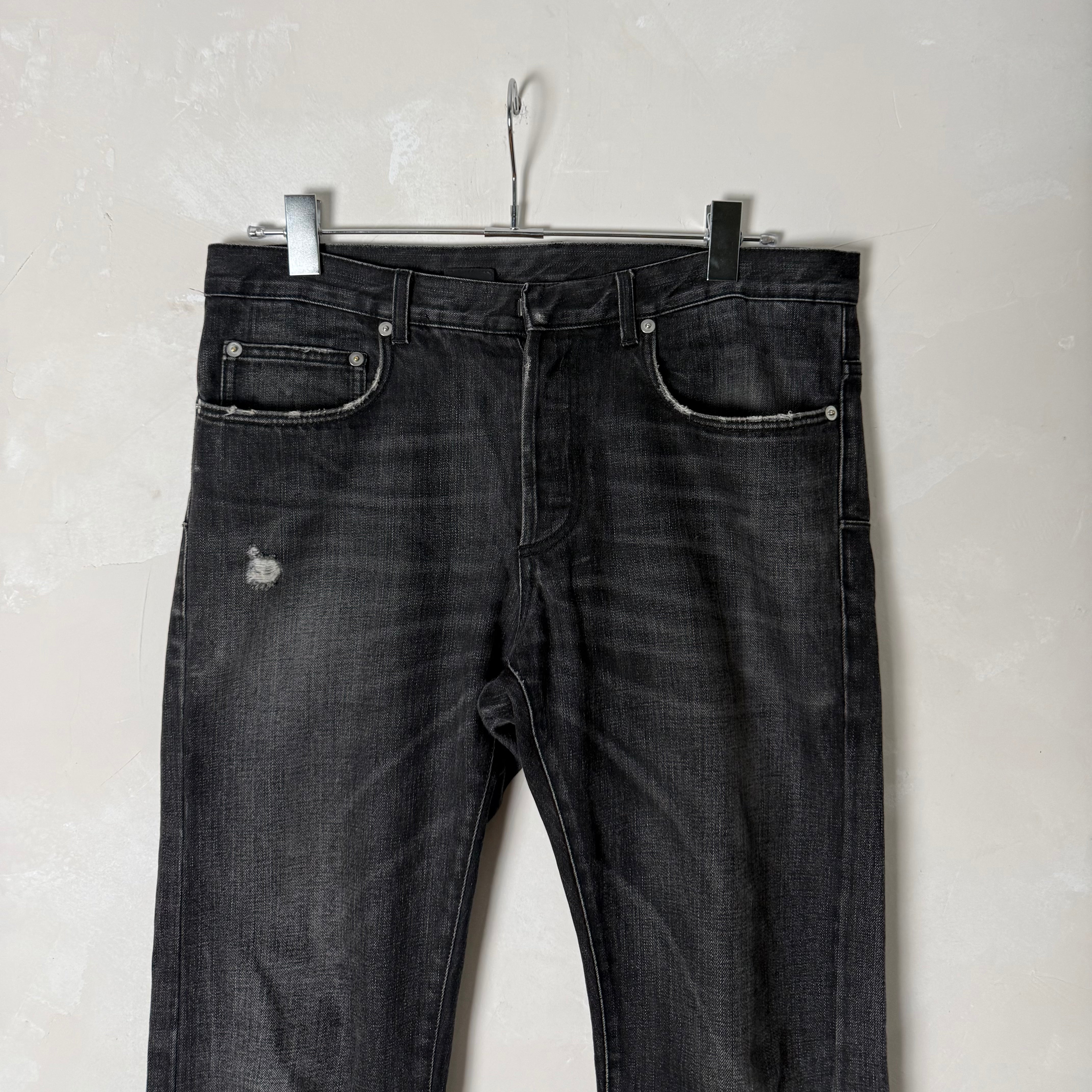 Dior Homme by Kris Van Assche Black Washed Distressed Denim