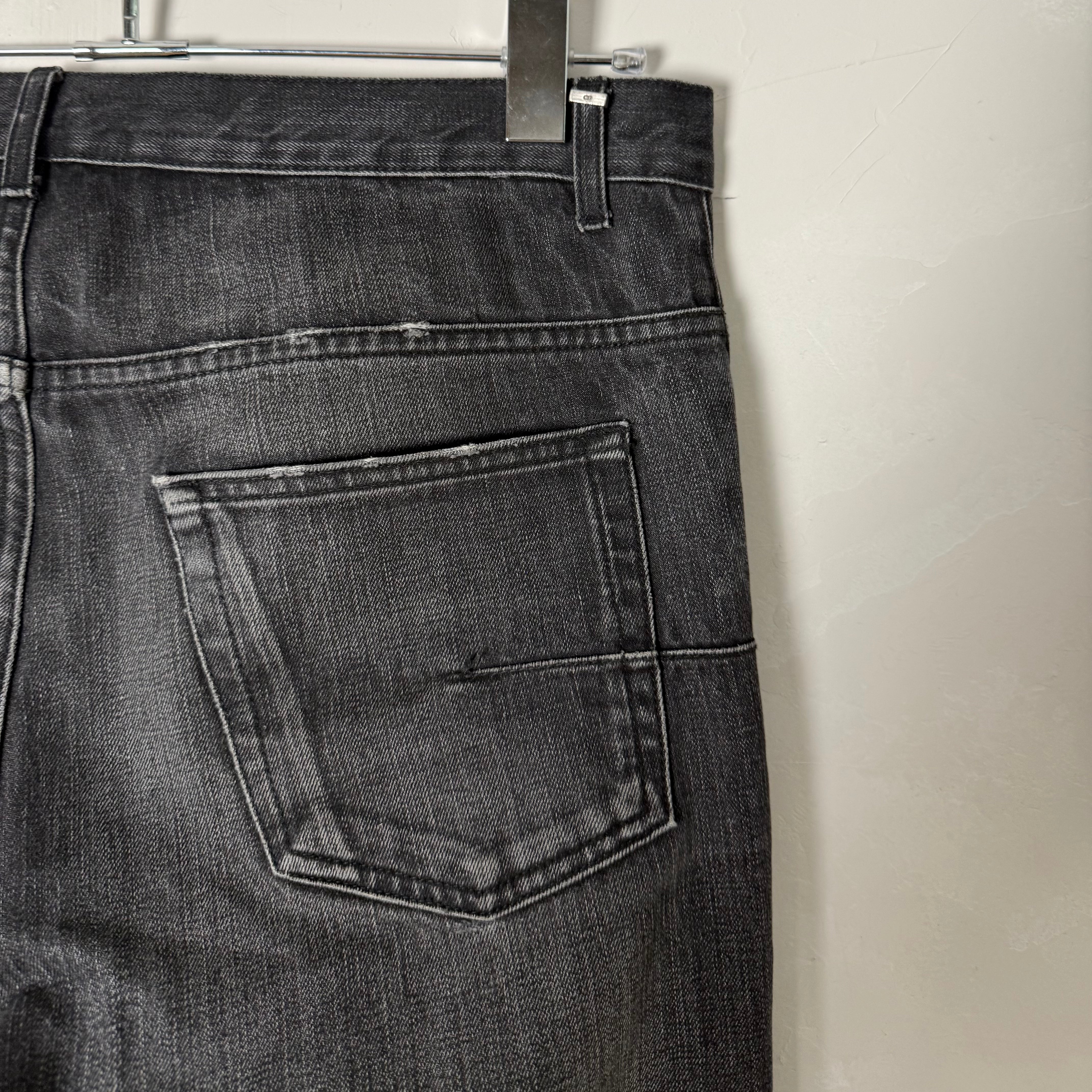 Dior Homme by Kris Van Assche Black Washed Distressed Denim