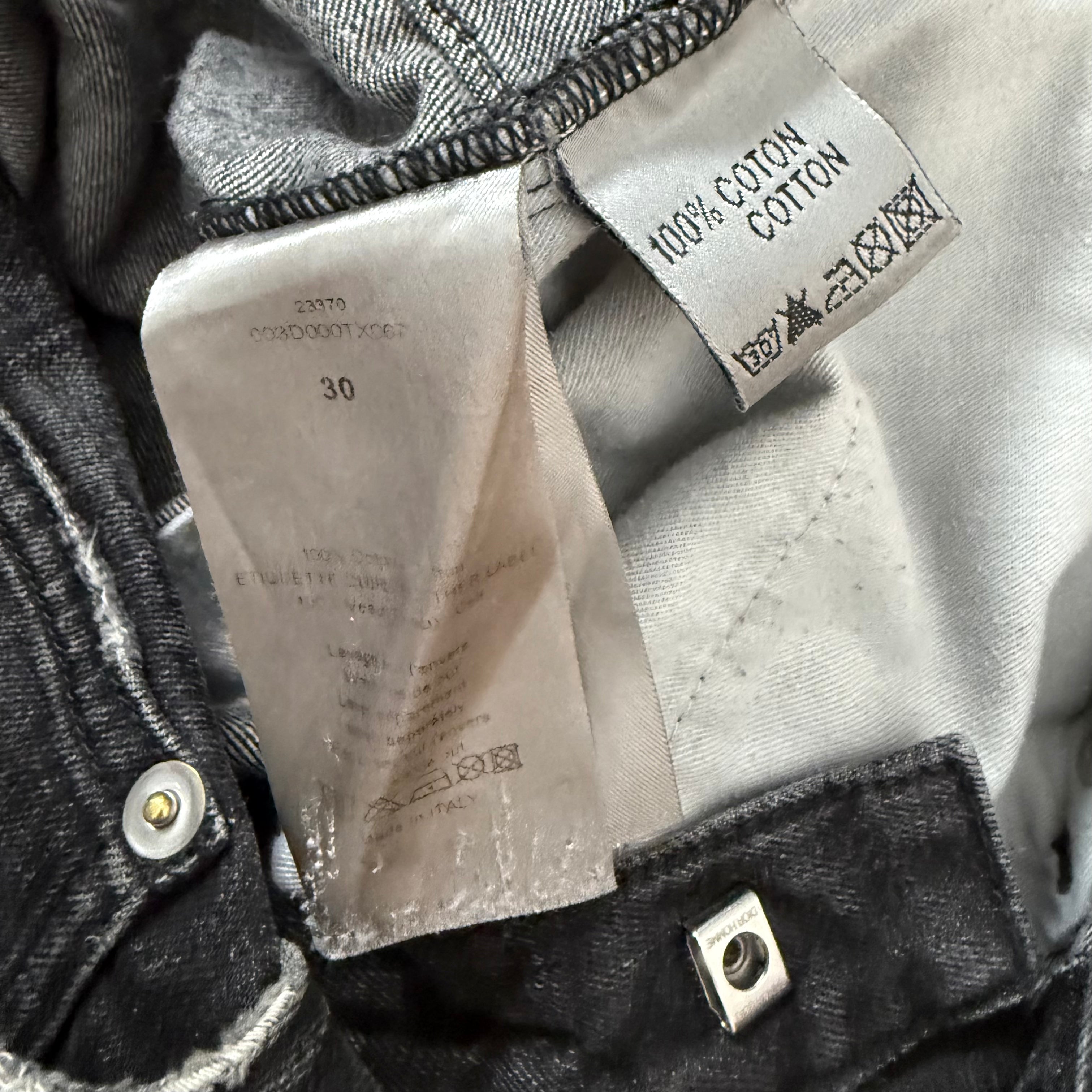 Dior Homme by Kris Van Assche Black Washed Distressed Denim