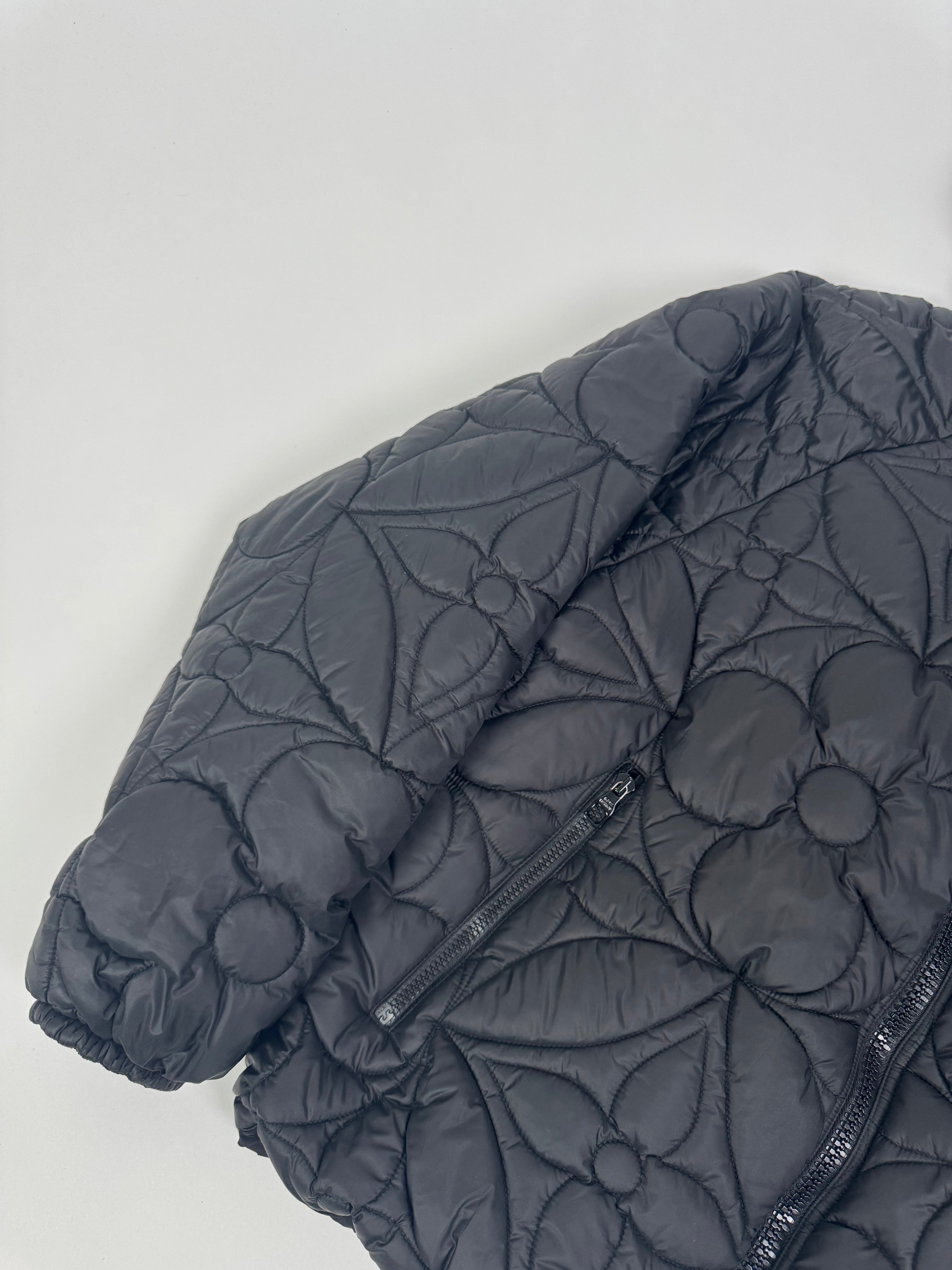 Louis Vuitton Black Flower Monogram Reversible Puffer Jacket