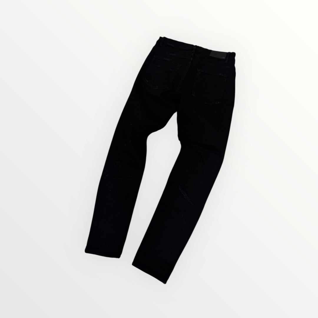 Amiri Ripped Black Jeans Zebra Pattern